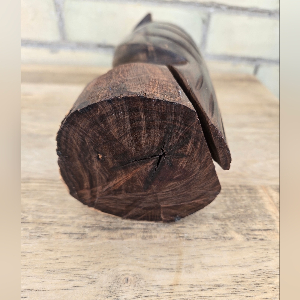 Wood Carved Owl Statue - Picture 7 of 8